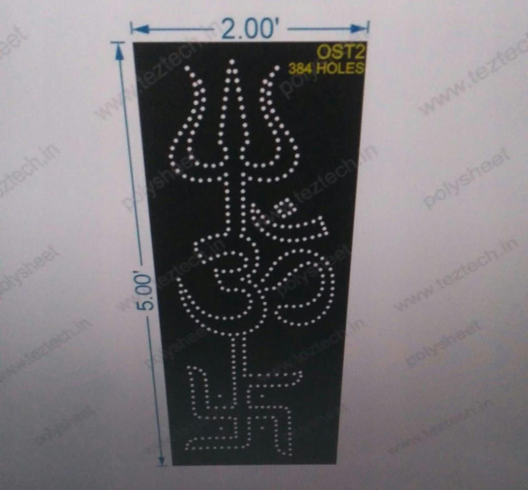 OST2 TRISHUL OM SWASTIK 5X2FT 384 HOLES