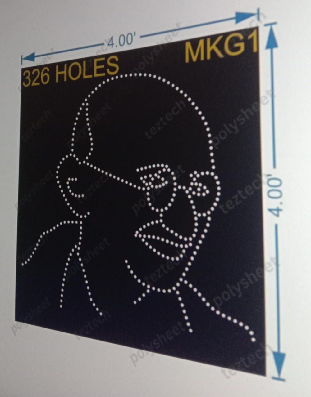 MKG1 GANDHIJI  4x4 feet  326 holes