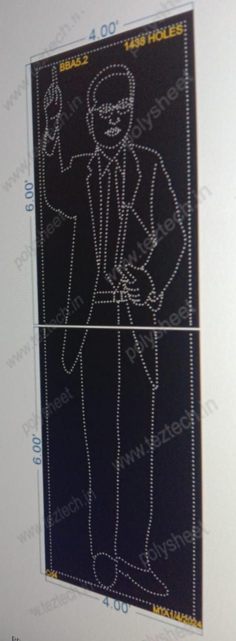 BBA5.2 BABA SAHEB AMBEDKAR 12X4 FEET 1438 HOLES (2PART)