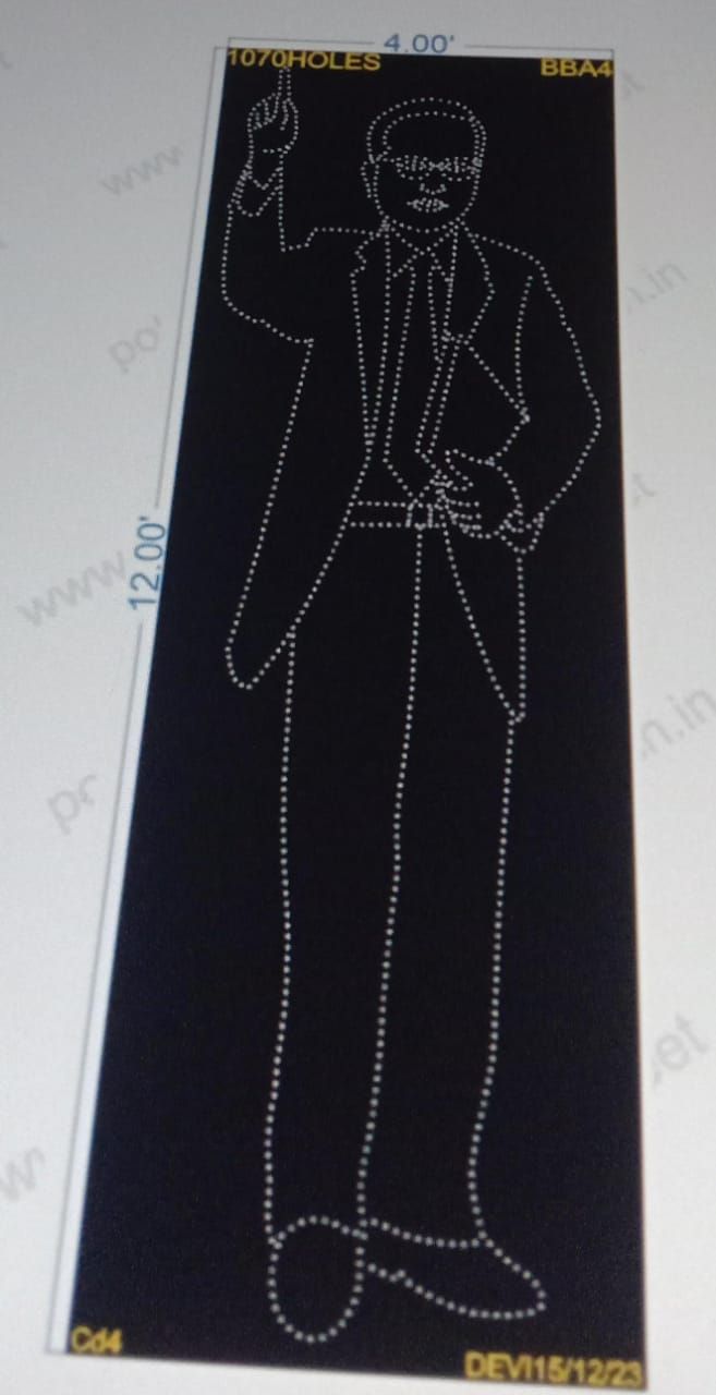 BBA4 BABA SAHEB AMBEDKAR 12X4FEET  1070HOLES