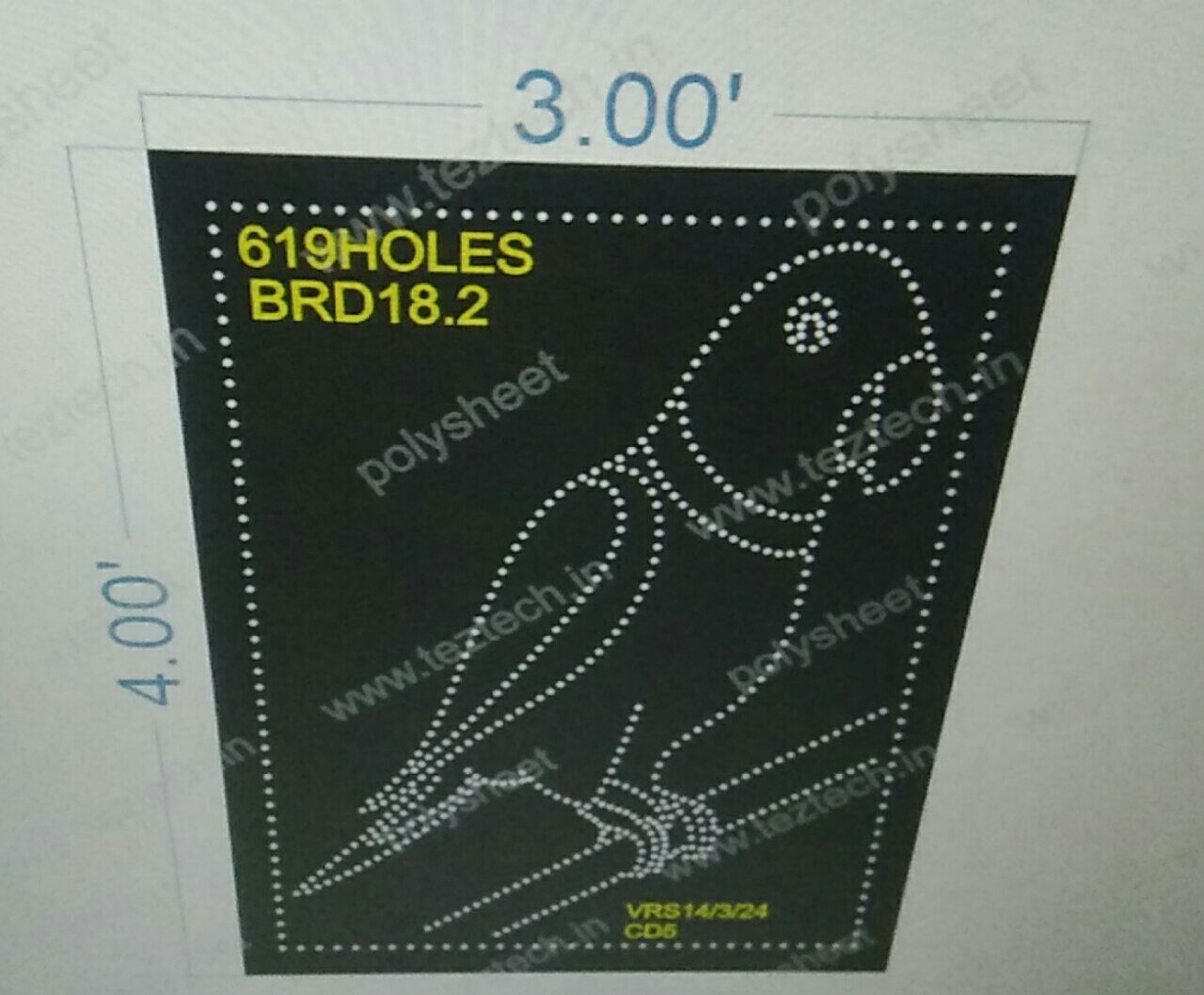 BRD18.2 PARROT 4X3 FEET 619 HOLES
