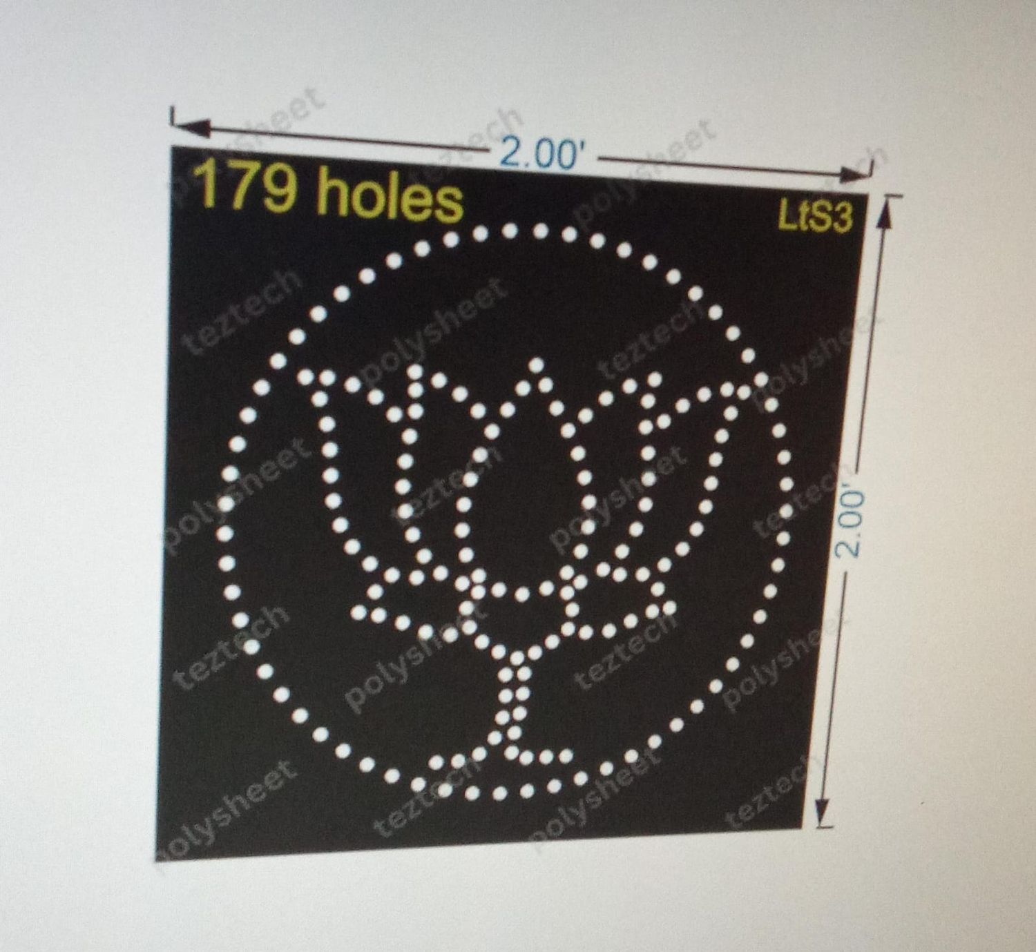 LTS3 LOTUS 2X2 FEET  179 HOLES
