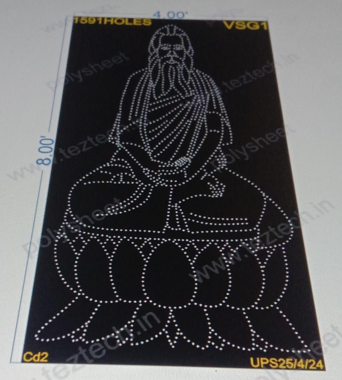 VSG1 VIJAY SHANTI GURUDEV 8X4 FEET 1591 HOLES