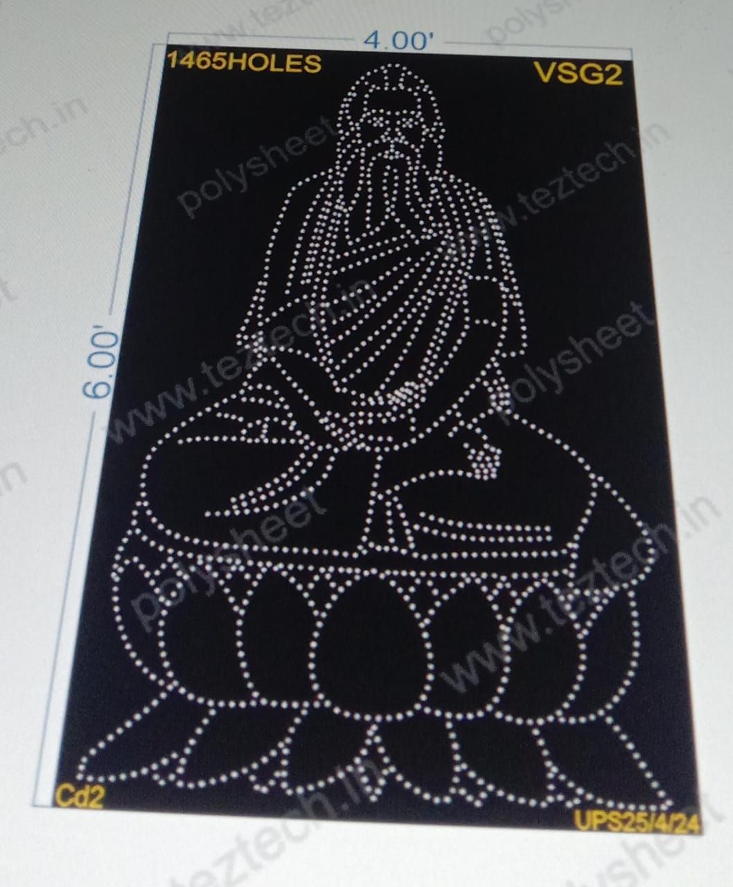 VSG2 VIJAY SHANTI GURUDEV 6X4 FEET 1465 HOLES