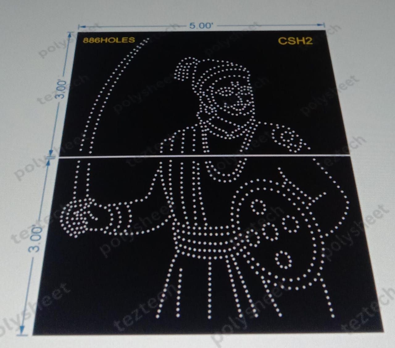 CSH2  CHHATRAPATI SHIVAJI 6X5 FEET 886 HOLES