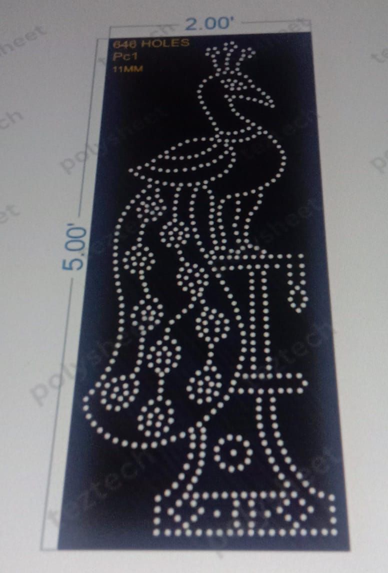 PC1 PEACOCK POLY SHEET 2X5 FEET SINGLE SIDE