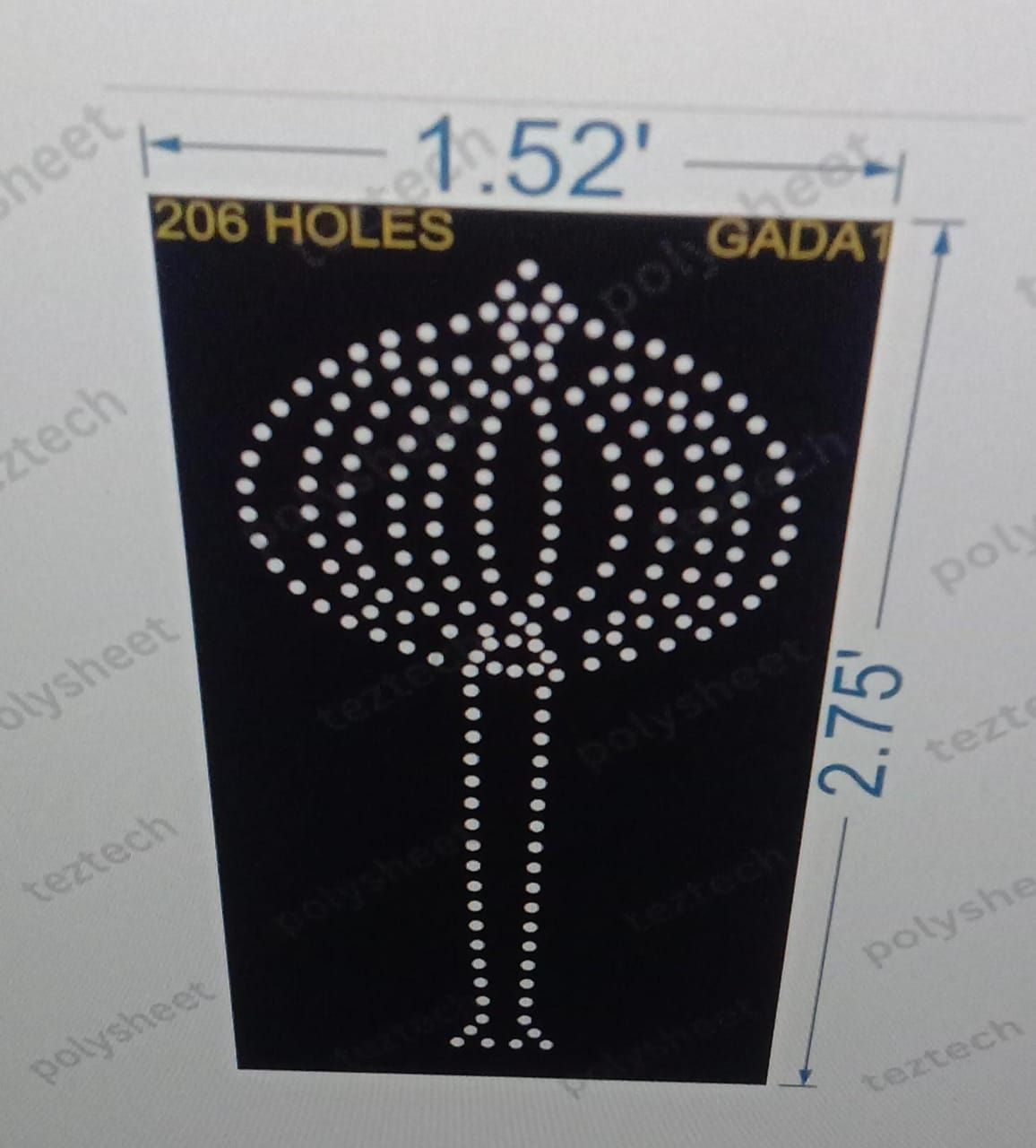 GADA1 GADA 2.75X1.52 FEET 206 HOLES