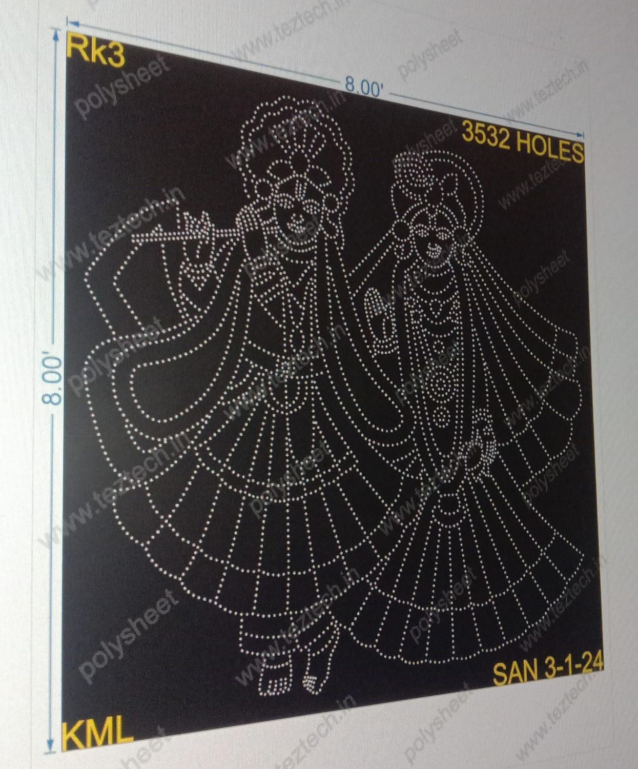 RK3	RADHA KRISHNA 8X8 FEET 3532 HOLES