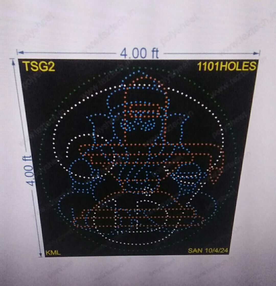 TSG2 TAMIL OM, SHIVLING, GANESHJI 4X4 FEET 1101 HOLES