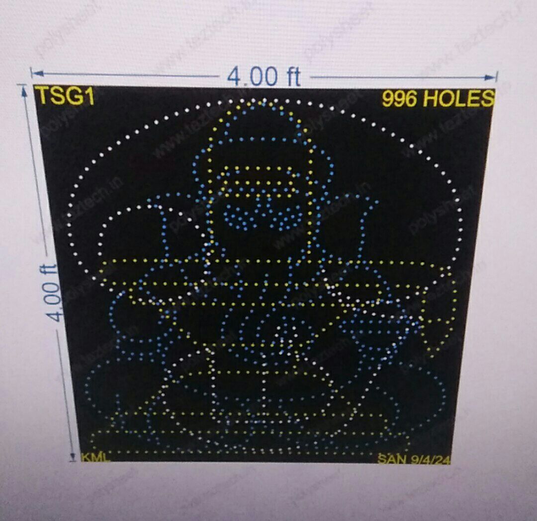 TSG1 TAMIL OM, SHIVLING, GANESHJI 4X4 FEET 996 HOLES