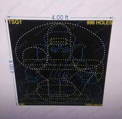 TSG1 TAMIL OM, SHIVLING, GANESHJI 4X4 FEET 996 HOLES