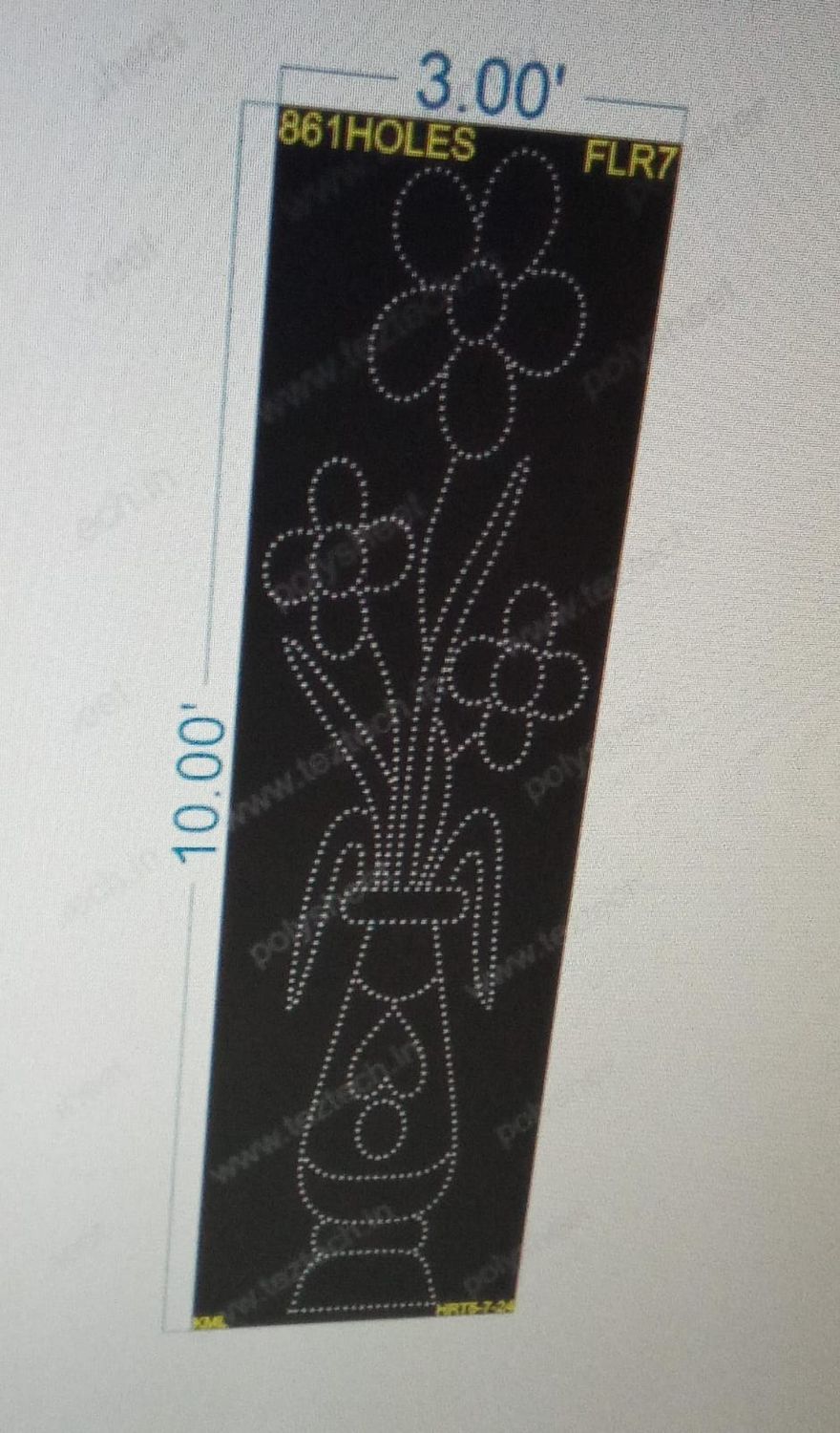 FLR7 FLOWER PLANT 3X10 FEET 861 HOLES