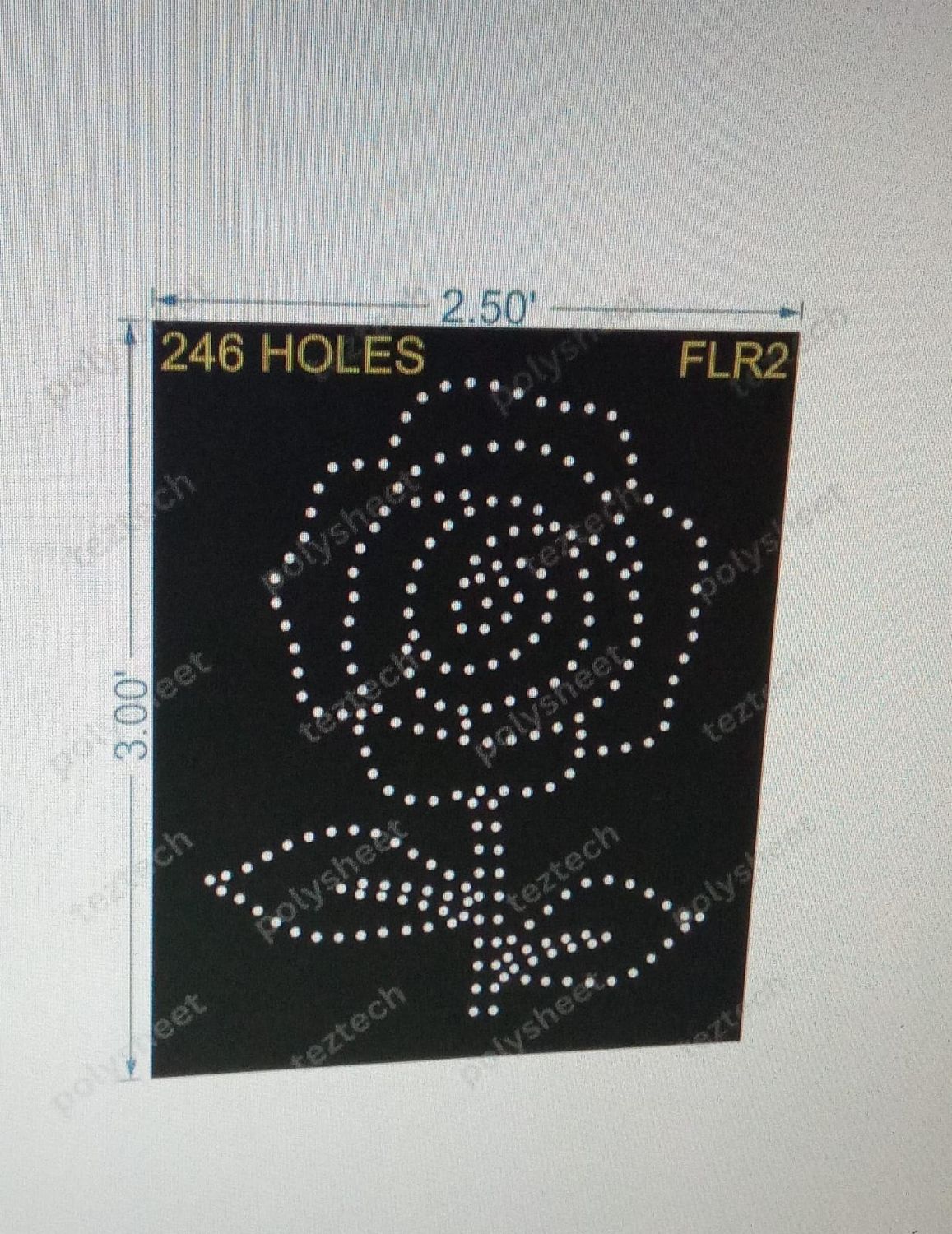 FLR2 ROSE 3X2.50FT 246 HOLES