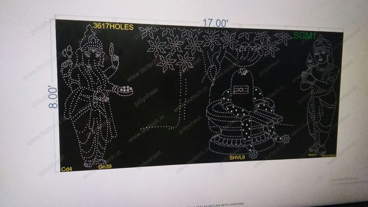 SGM1 GANESHJI AND MURUGAN WITH SHIVLING 8X17FEET 3617HOLES
