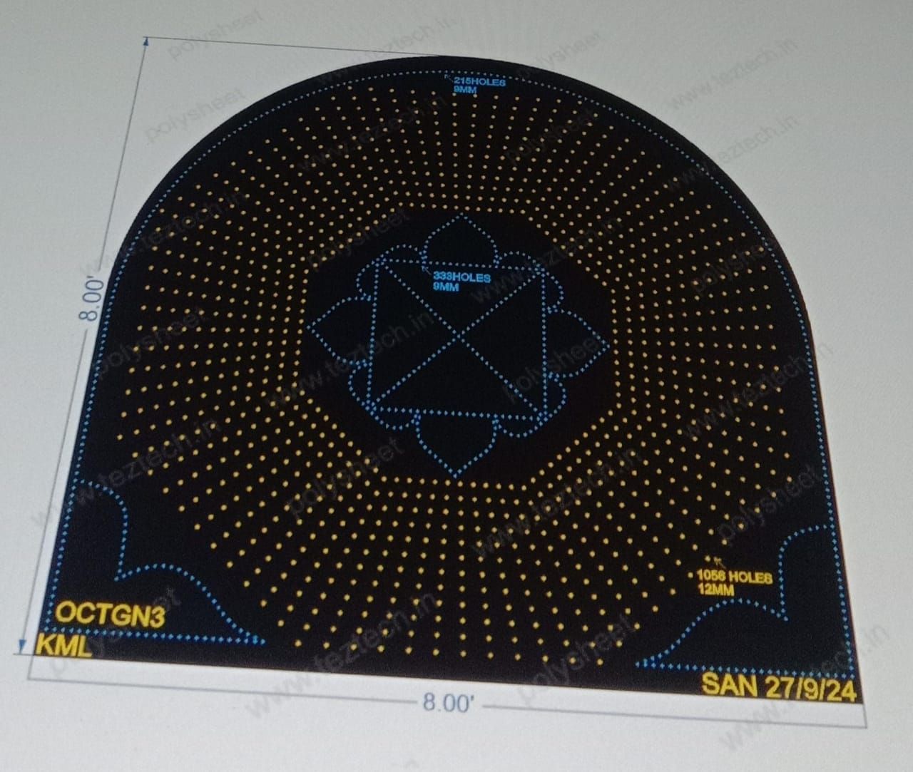 OCTGN3 OCTAGON  8X8FEET 1604HOLES (2PARTS)