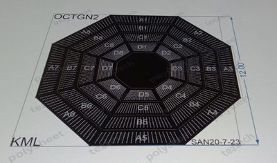 OCTGN2  OCTAGON 12X12 FEET - 10X20 HOLES TRIANGLE IN TRIANGLE X  12 = TOTAL 6400 HOLES