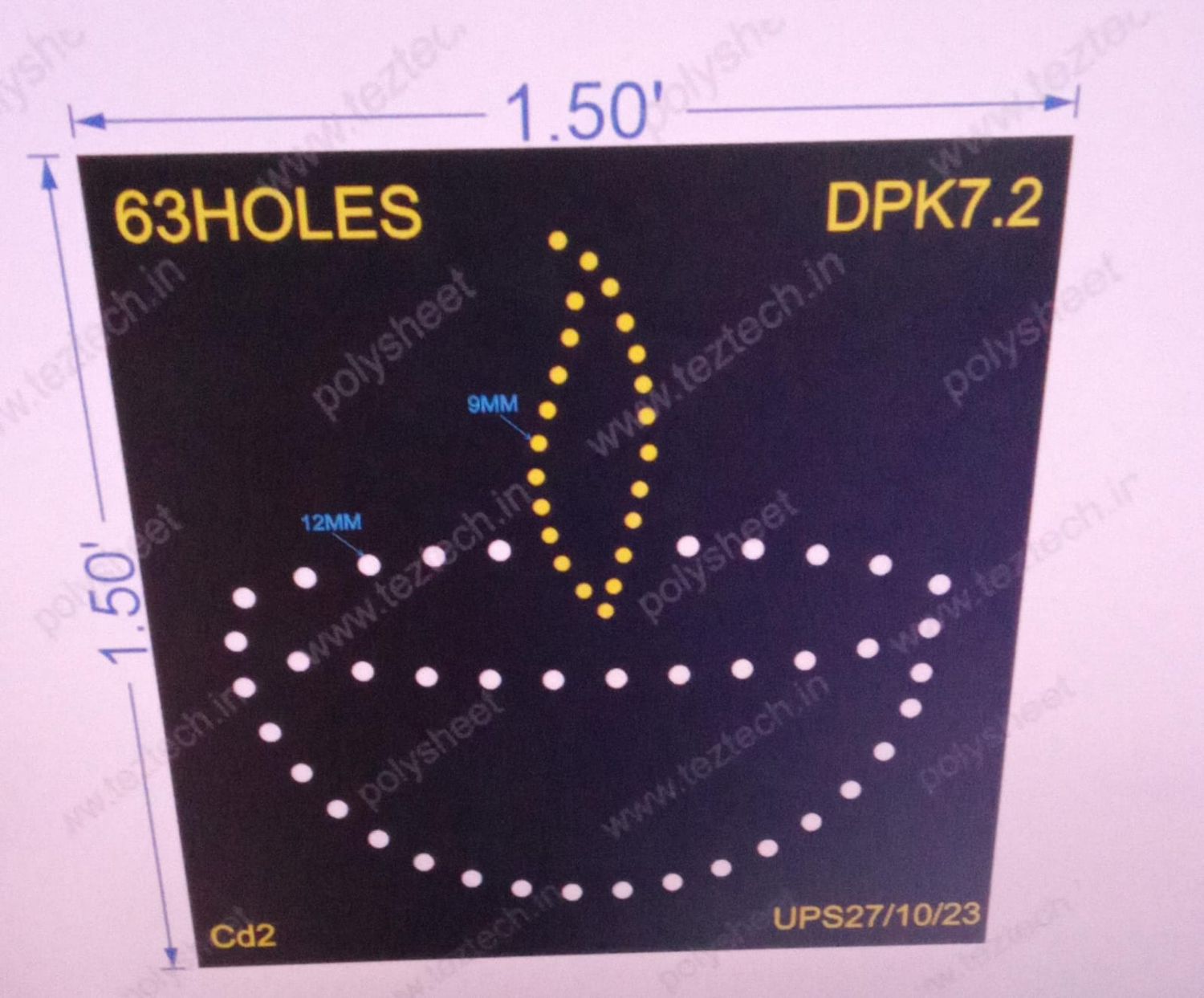 DPK7.2 DIPAK 1.5X1.5 FEET 63 HOLES