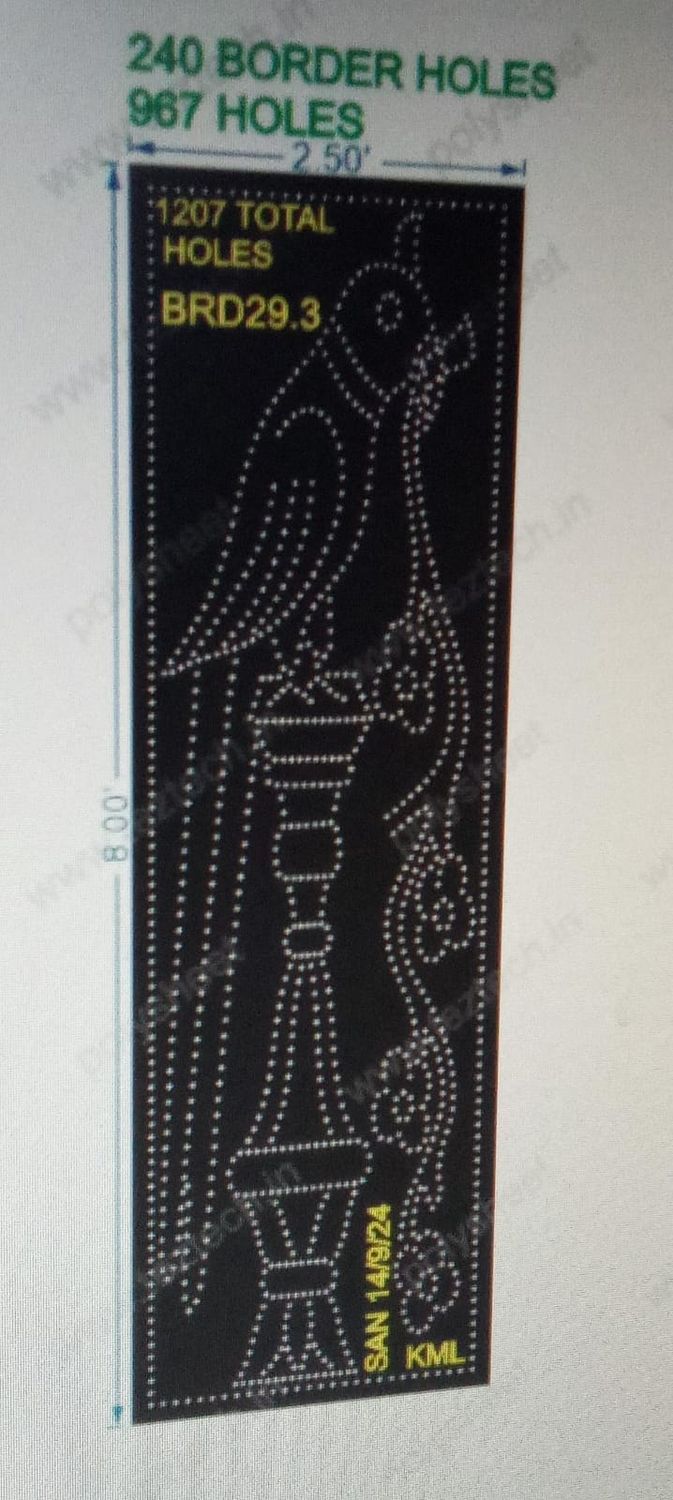 BRD29.3 BIRD 2.5X8 FEET 967= HOLES, BORDER HOLES= 240, TOTAL HOLES =1207