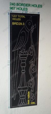 BRD29.3 BIRD 2.5X8 FEET 967= HOLES, BORDER HOLES= 240, TOTAL HOLES =1207