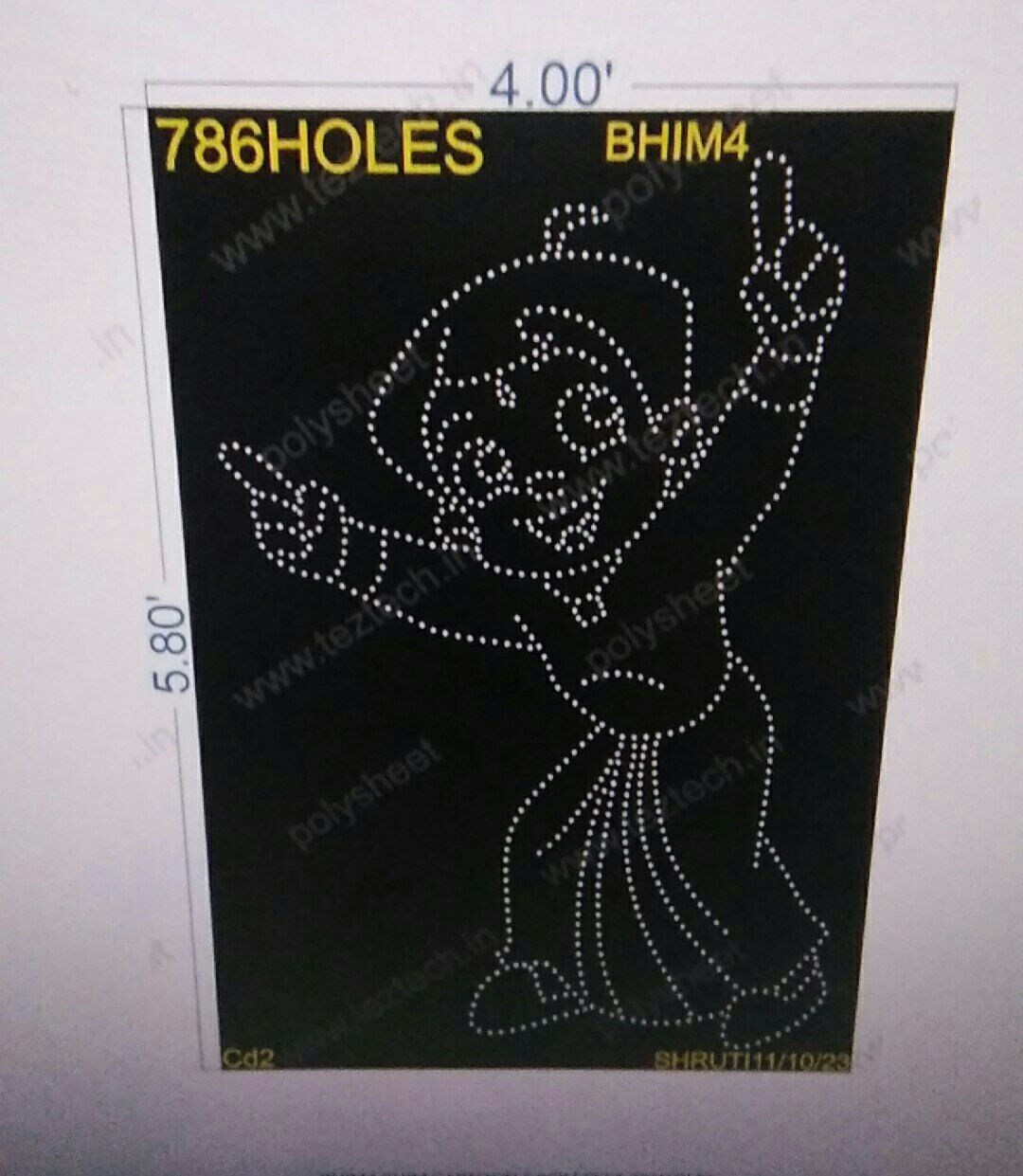 BHIM4 BHIM CARTOON 5.80X4 FEET 786HOLES