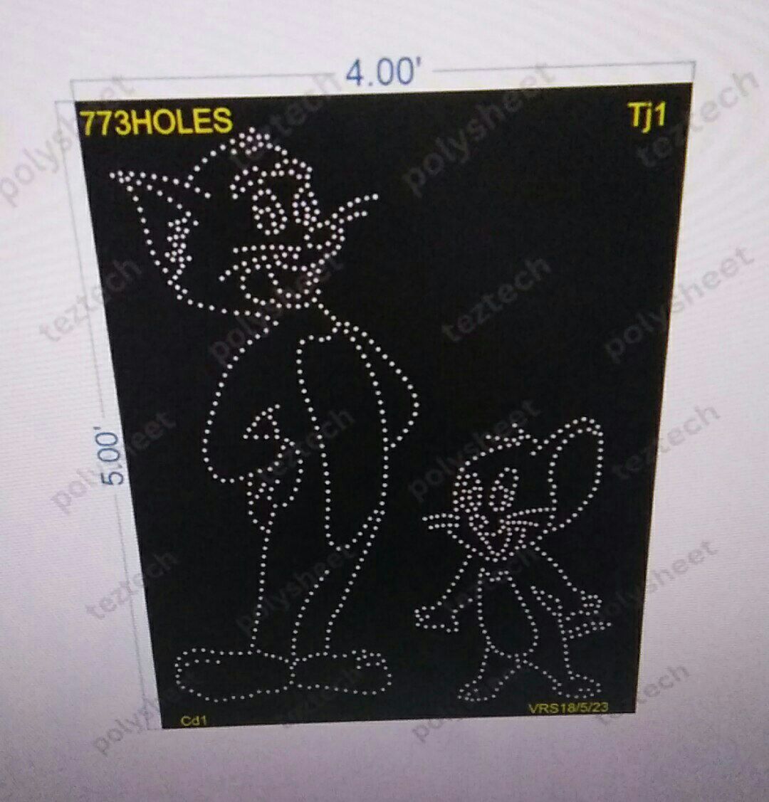 TJ1 TOM AND JERRY 5X4FEET 773HOLES