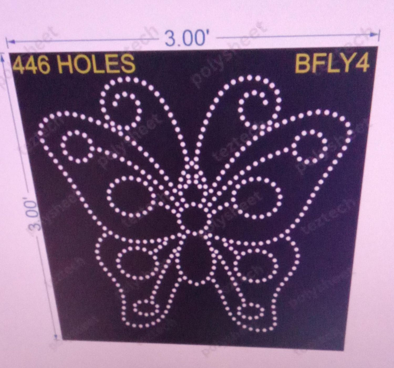 BFLY4 BUTTERFLY 3X3 446 HOLES