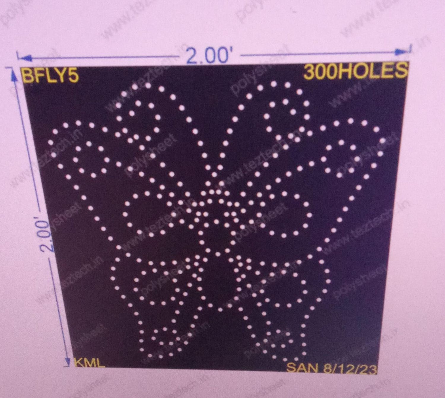 BFLY5 BUTTERFLY 2X2 300HOLES