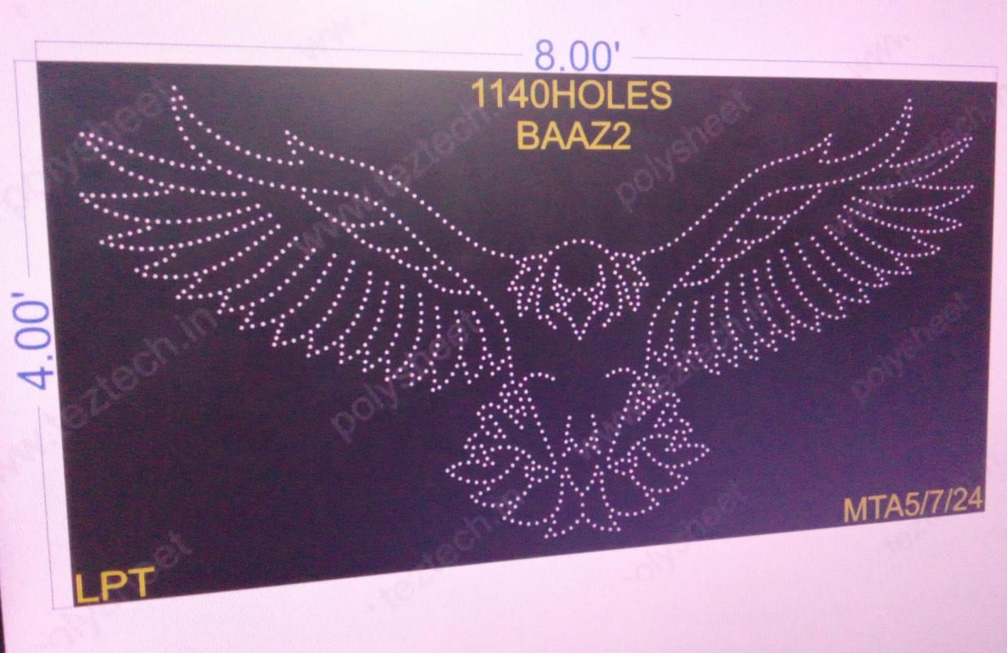 BAAZ2 BAAZ 4X8 FEET 1140 HOLES