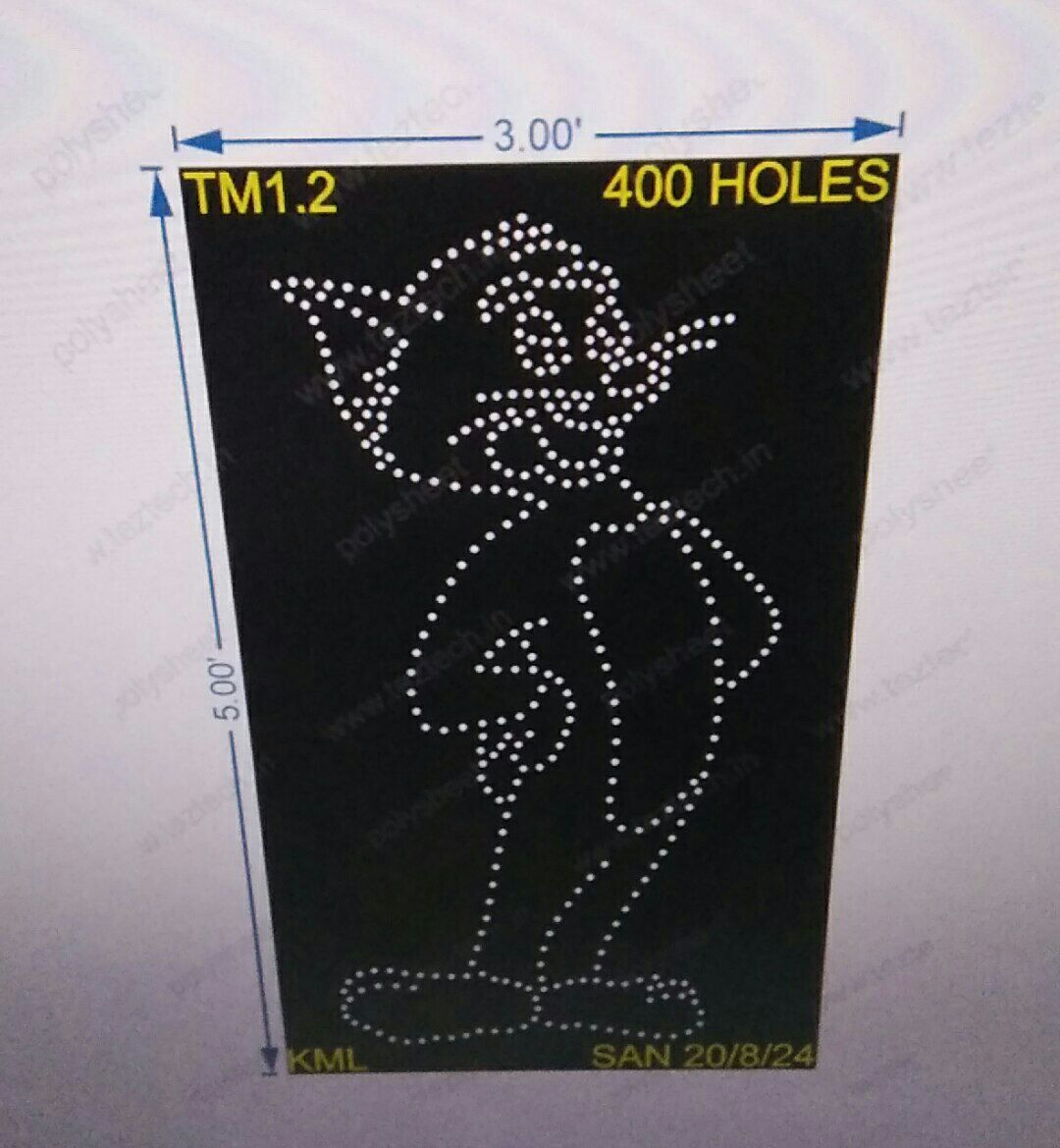 TM1.2 TOM CARTOON 5X3 FEET 400 HOLES