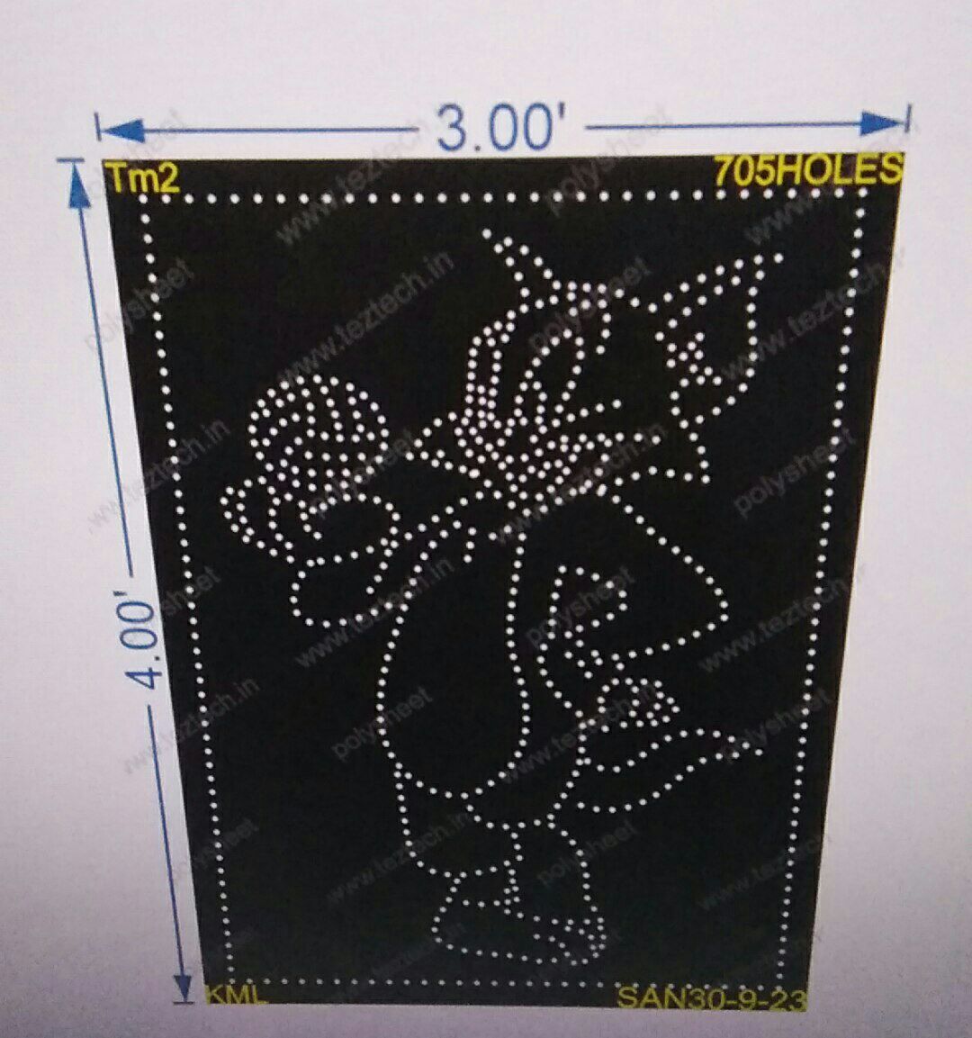 TM2 TOM CARTOON 4X3 FEET 705 HOLES