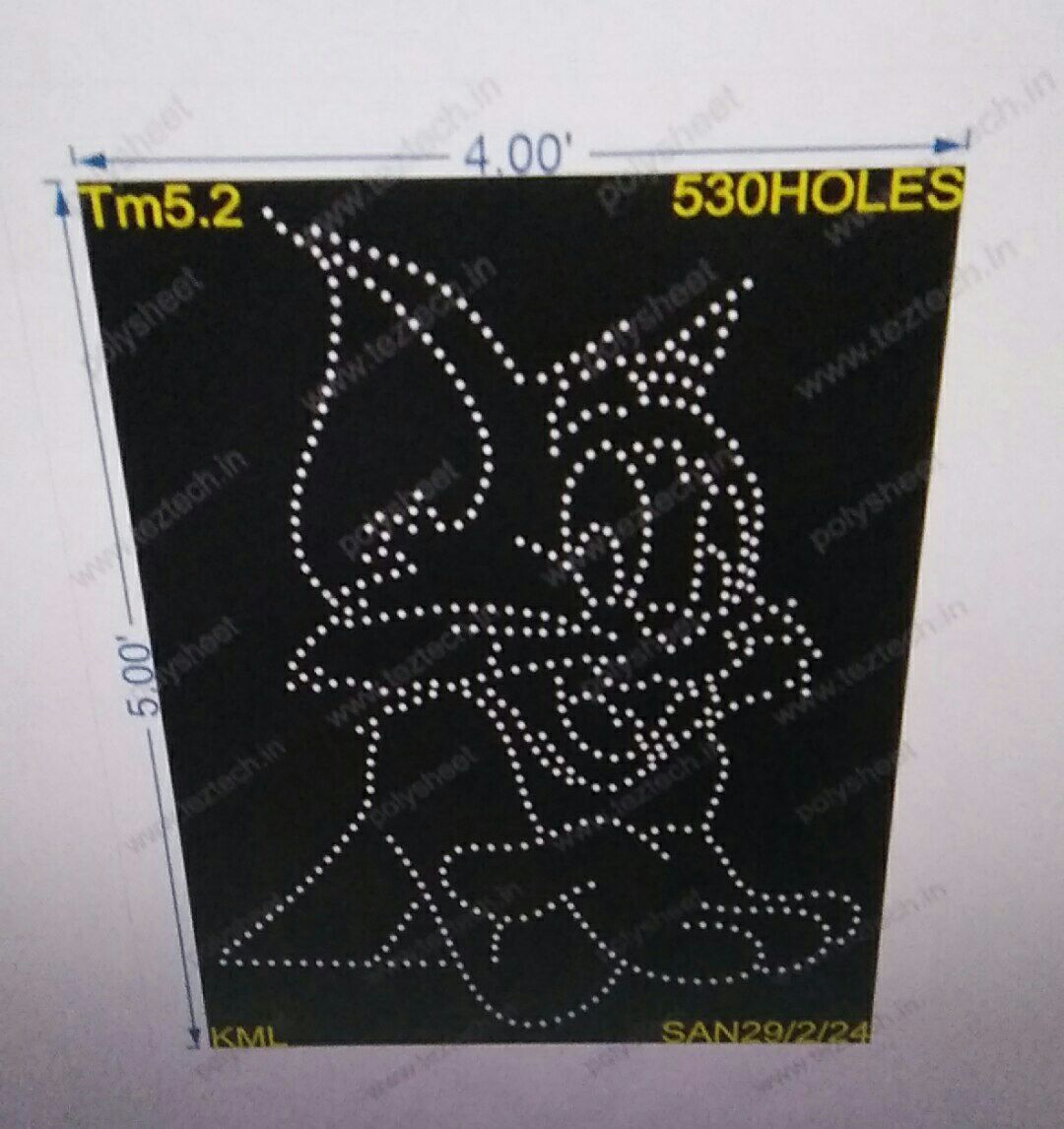 TM5.2 TOM CARTOON 5X4 FEET 530HOLES