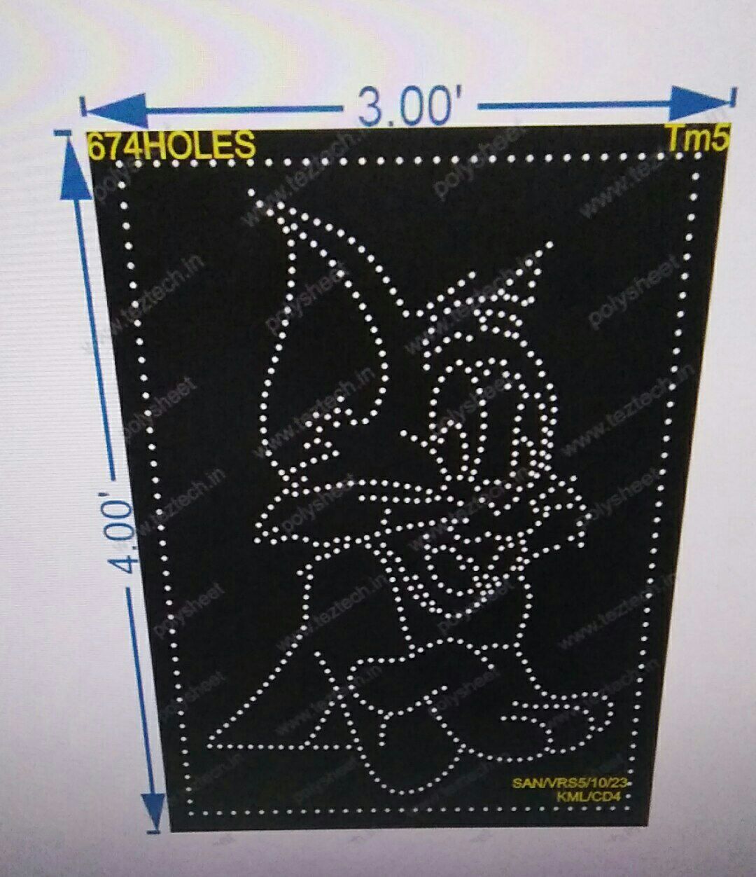 TM5 TOM CARTOON 4X3 FEET 674HOLES