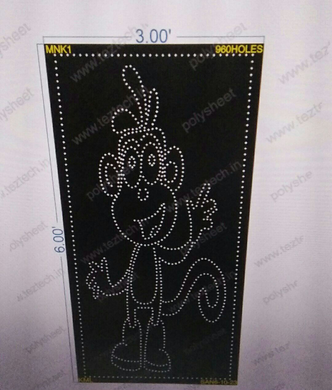 MNK1 MONKEY CARTOON 6X3 FEET 960 HOLES