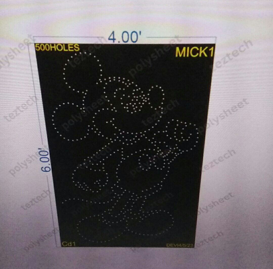 MICK1 MICKEY MOUSE 4X6FEET 500HOLES