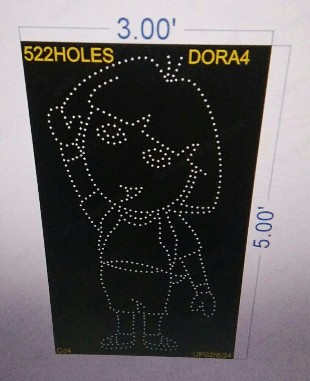 DORA4 DORA 5X3 FEET 522 HOLES