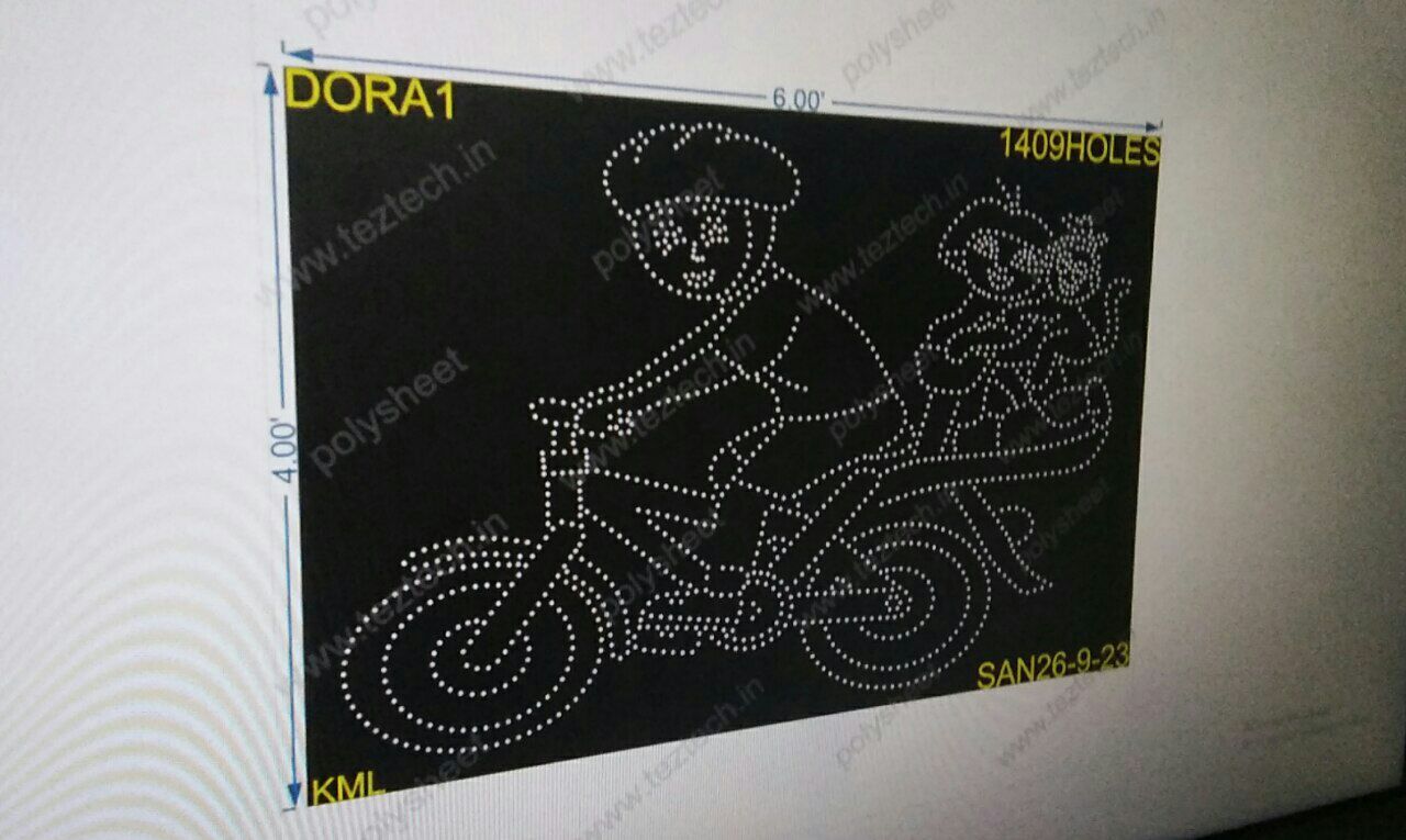 DORA1 DORA ON BICYCLE 4X6FEET 1409HOLES