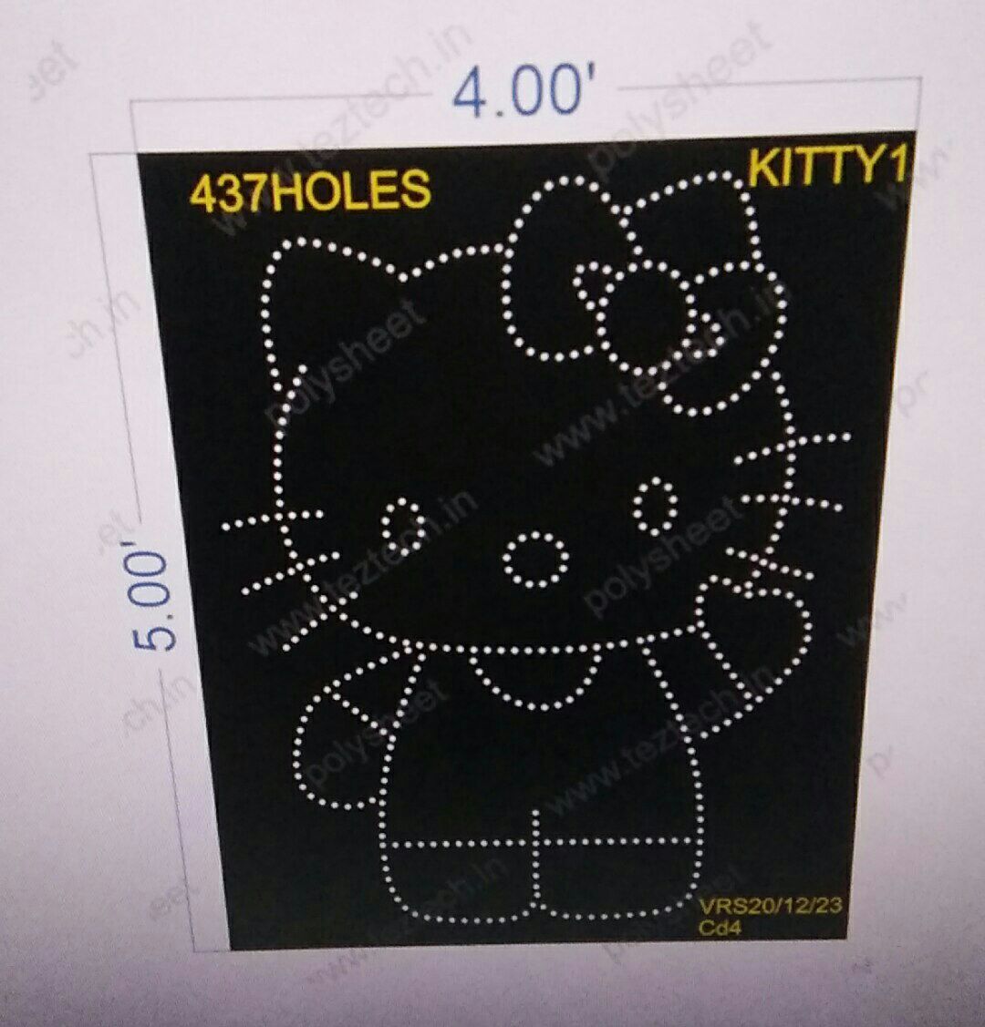 KITTY1 KITTY CAT 5X4FEET 437HOLES