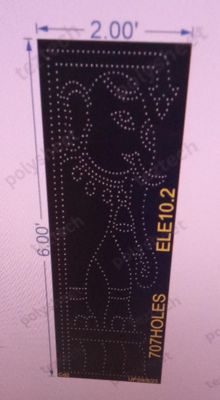 ELE10.2 ELEPHANT WITH BELL 6X2 FEET  707 HOLES