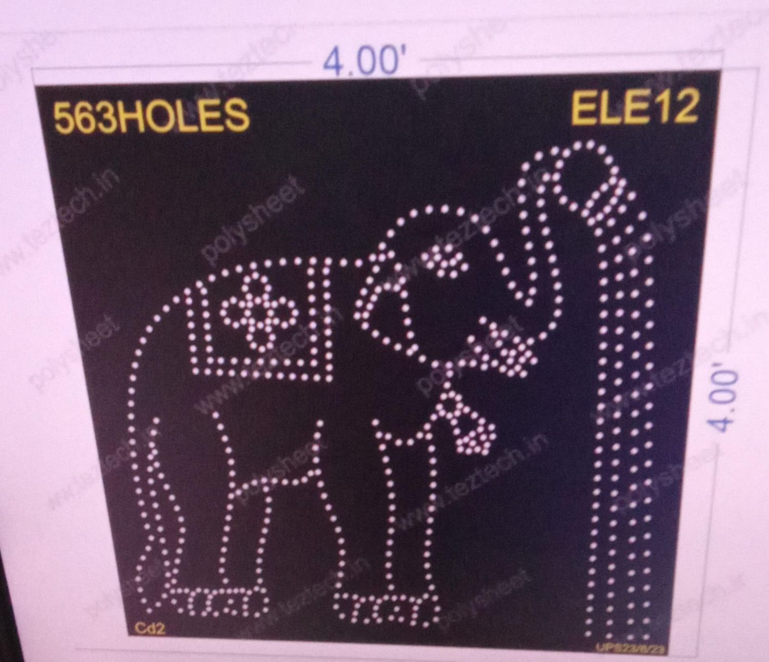 ELE12 ELEPHANT WITH POT 4X4 FEET  563HOLES