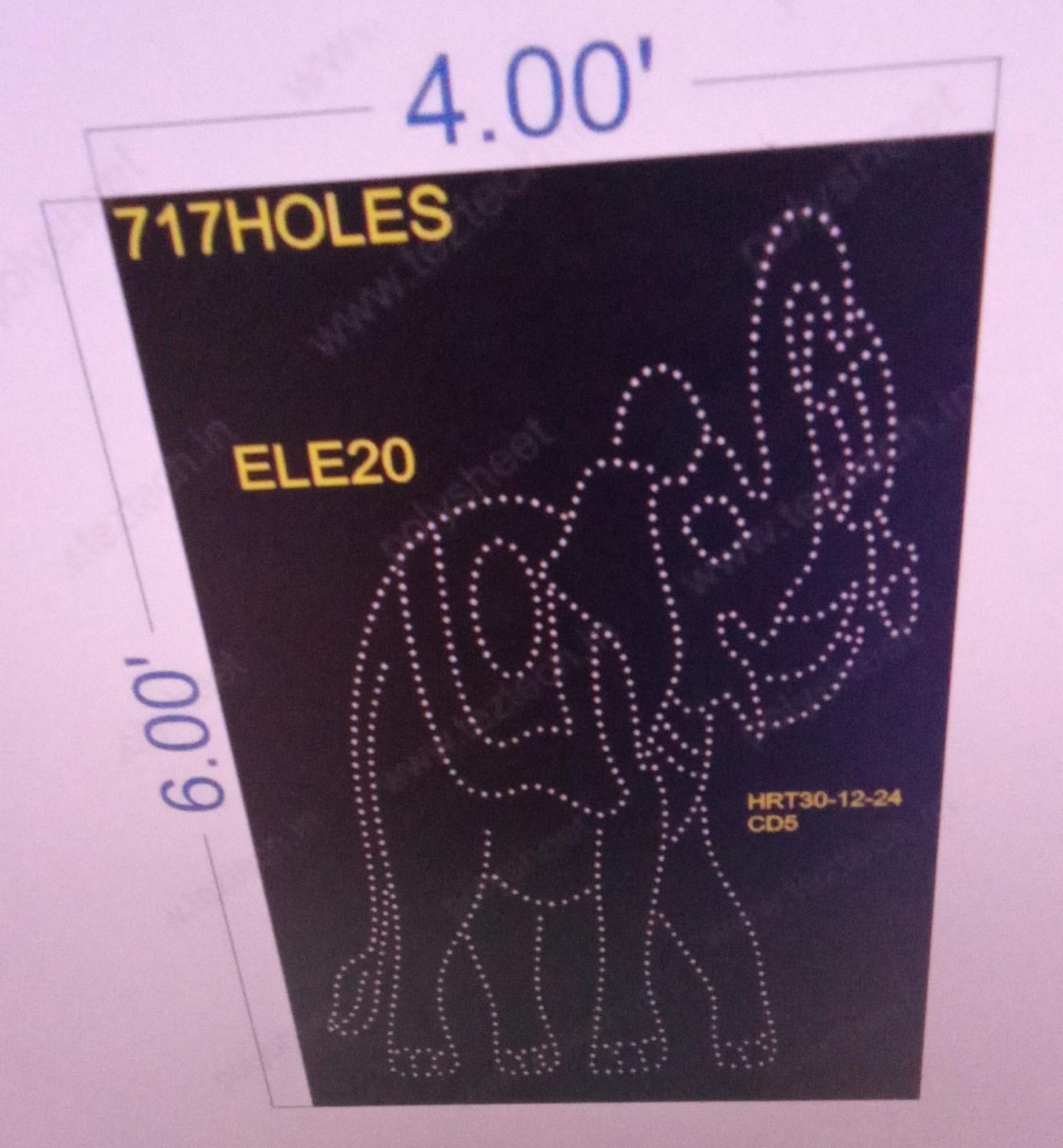 ELE20 ELEPHENT 4X6 FEET 717 HOLES
