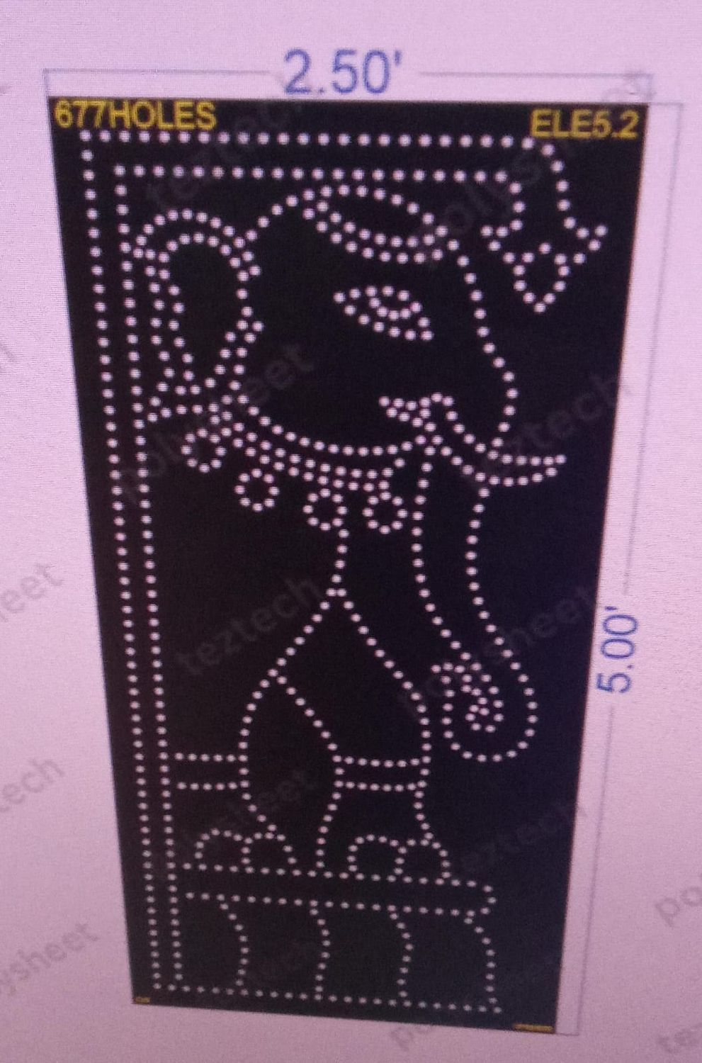 ELE5.2 ELEPHANT 5X2.5 FEET 677 HOLES