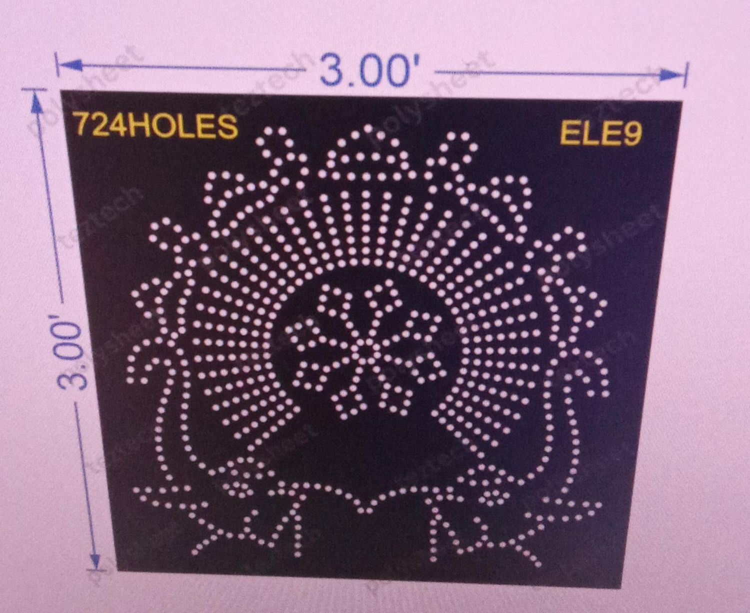 ELE9 ELEPHANT 3X3 FEET  724 HOLES