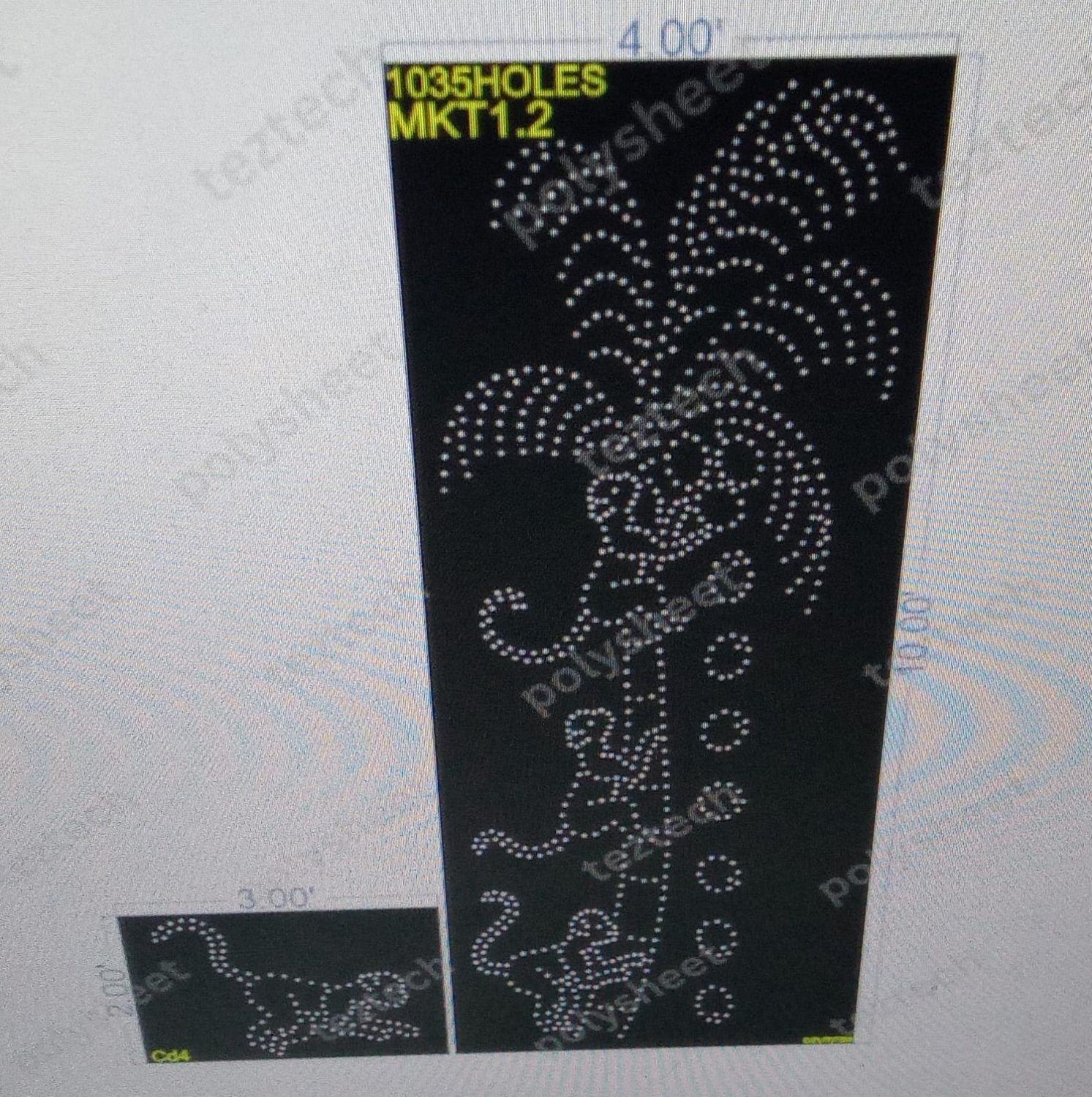 MKT1.2 MONKEY WITH TREE 1 PART 10X4 FEET 911 HOLES, 1 PART 3X2 FEET 114 HOLES