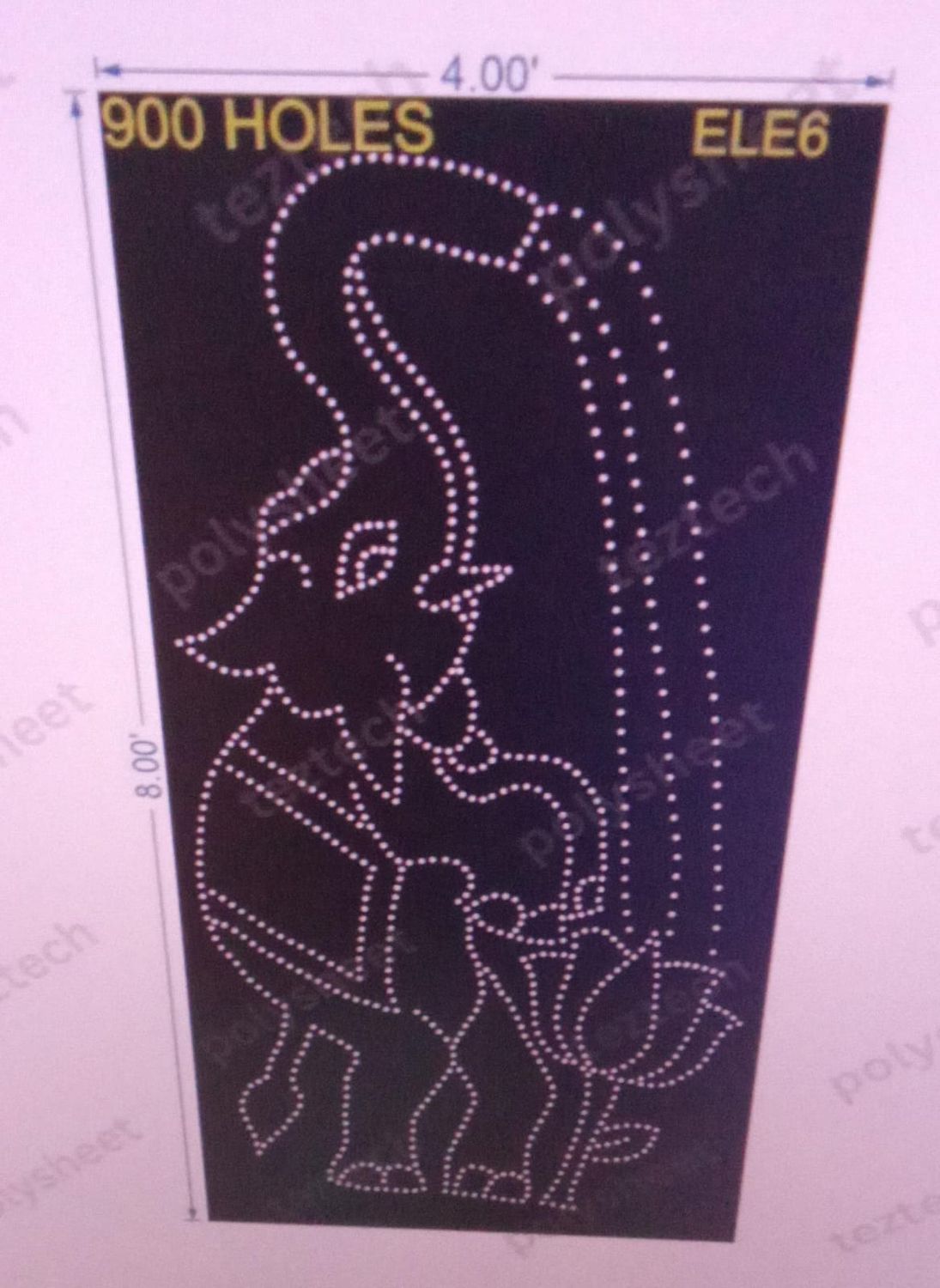 ELE6 ELEPHANT WITH WATER 8X4FT   900 HOLES