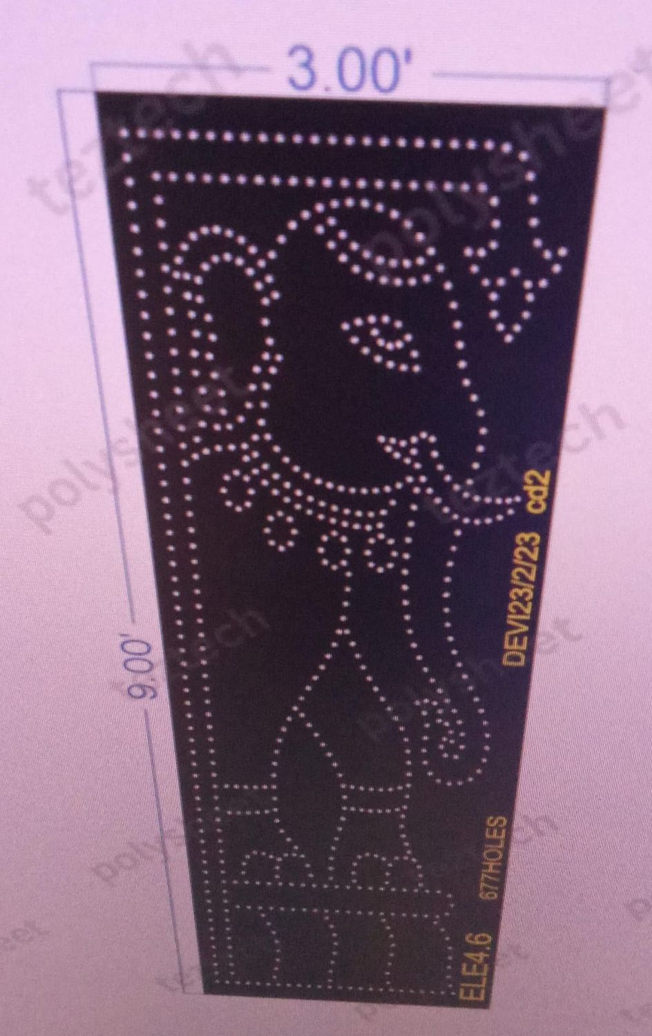 ELE4.6 ELEPHANT 3X9FEET  677 HOLES
