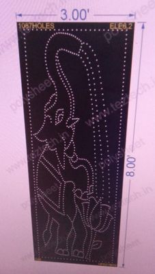 ELE6.2 ELEPHANT WITH WATER 8X3FT 1087 HOLES