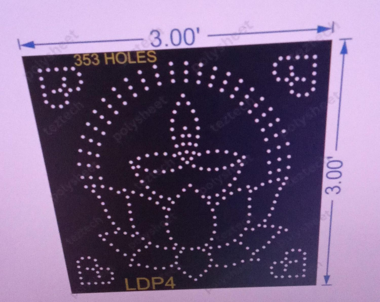 LDP4 LOTUS WITH DIPAK 3X3 FEET 353 HOLES