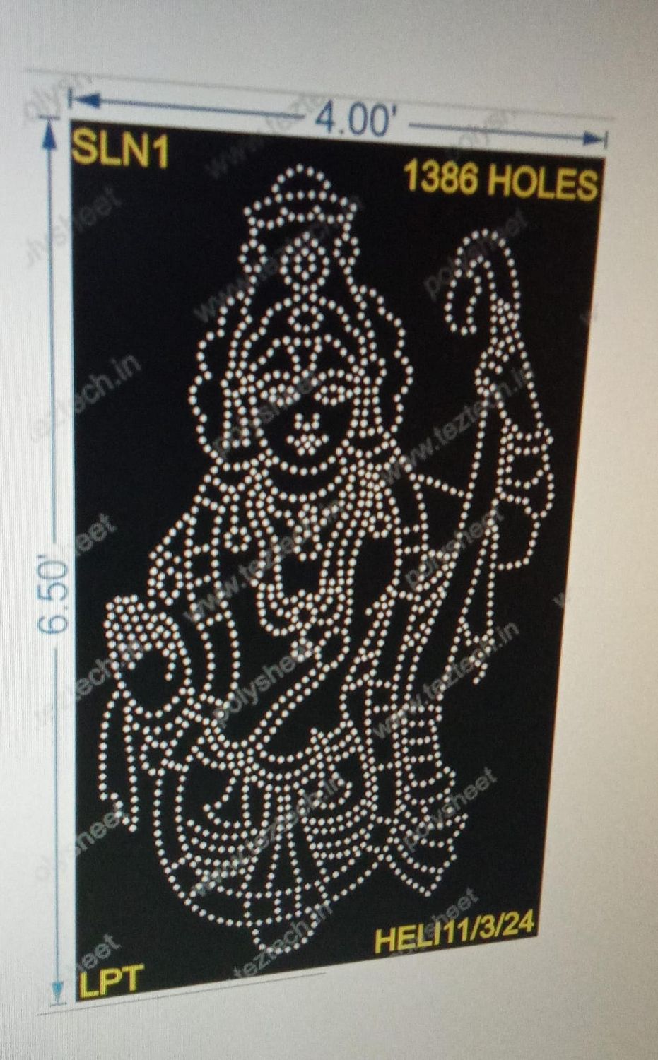 SLN1 SHREE LAKSHMI NARSIMHAR 4X6.5FEET 1386 HOLES