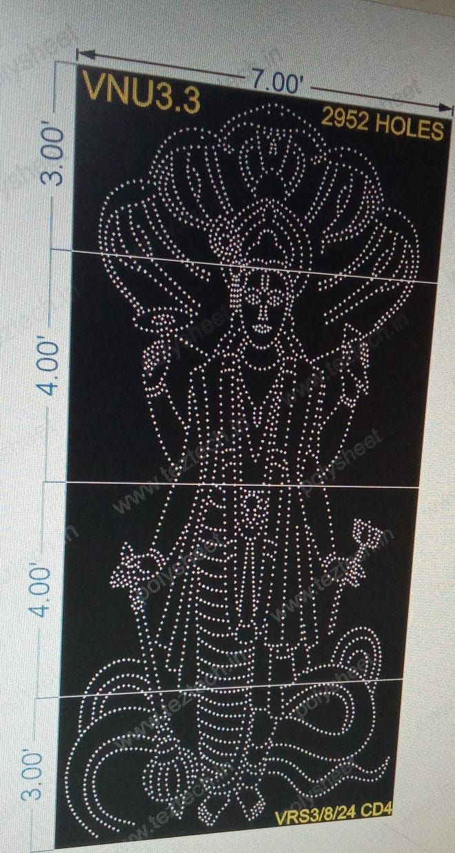 VNU3.3 VISHNU BHAGWAN 14X7 FEET 2952 HOLES