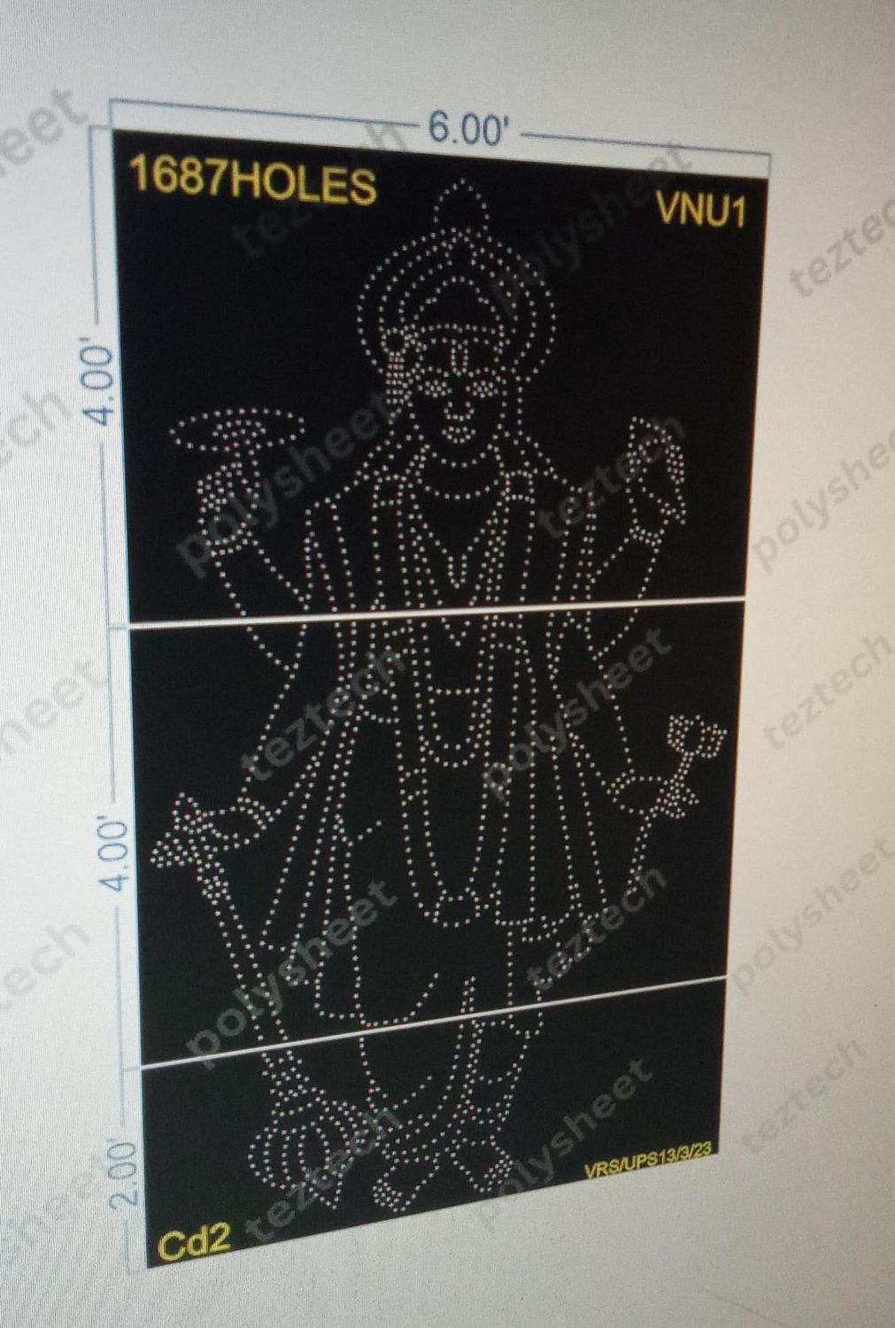 VNU1 MAHAVISHNU 10X6 FEET 1687HOLES